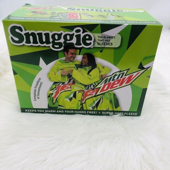 Brand  New‎ Snuggie MTN Mountain Dew 71" X 54" Blanket w/ Sleeves Christmas 2023 - Picture 2 of 5